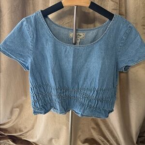 Cropped Jean top/blouse, denim